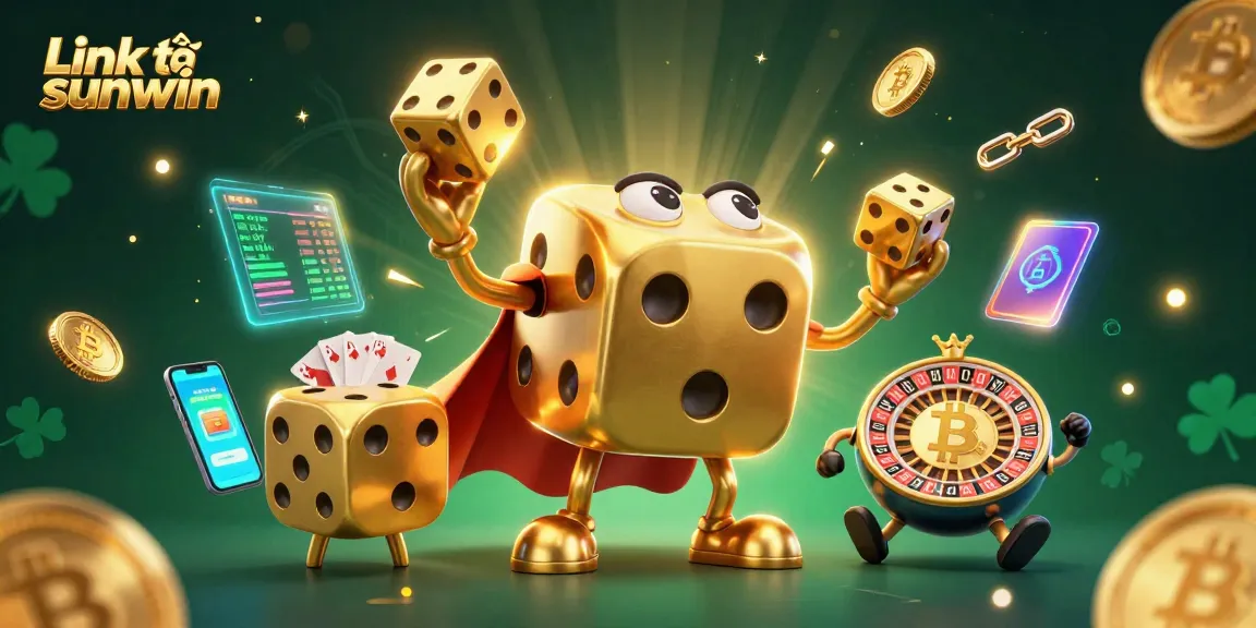 Engage with thrilling gambling themes through Link tải sunwin, featuring a vibrant 3D casino scene.