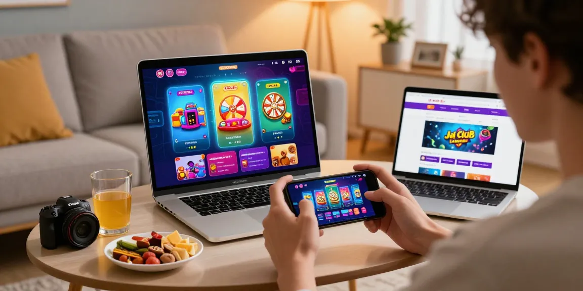 jaiclub login on smartphone in a cozy living room with exciting game graphics.