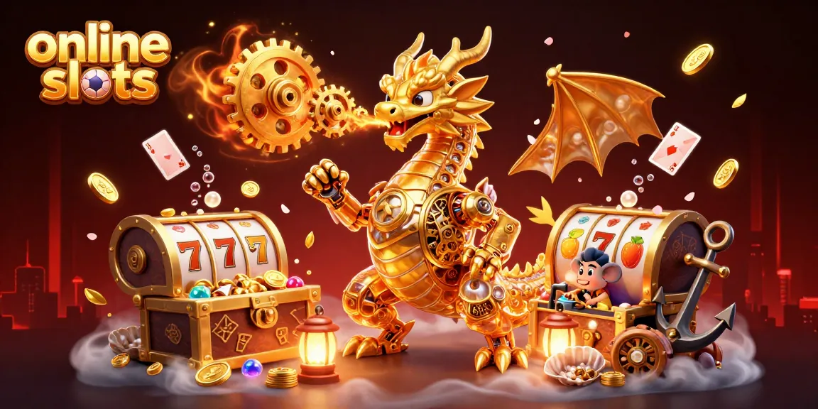 Engage with exciting online slots gameplay featuring a golden dragon and vibrant symbols.