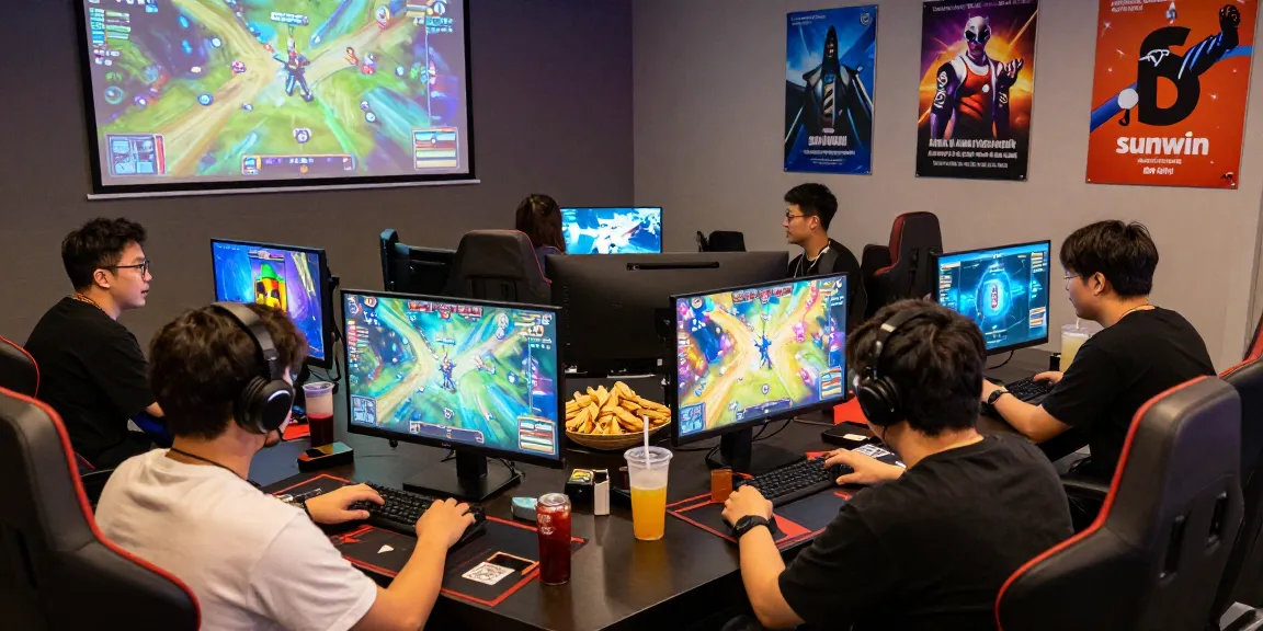 Players enjoying a multiplayer game session at a gaming lounge featuring sunwin.